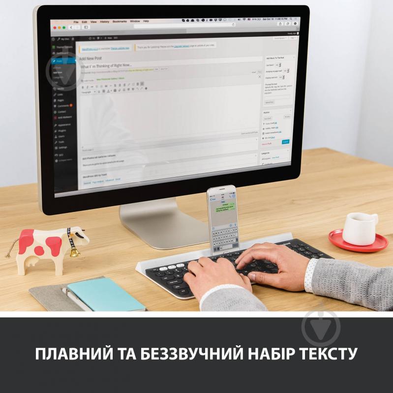 Клавиатура Logitech K780 Multi-Device Wireless Keyboard (L920-008042) dark grey - фото 5