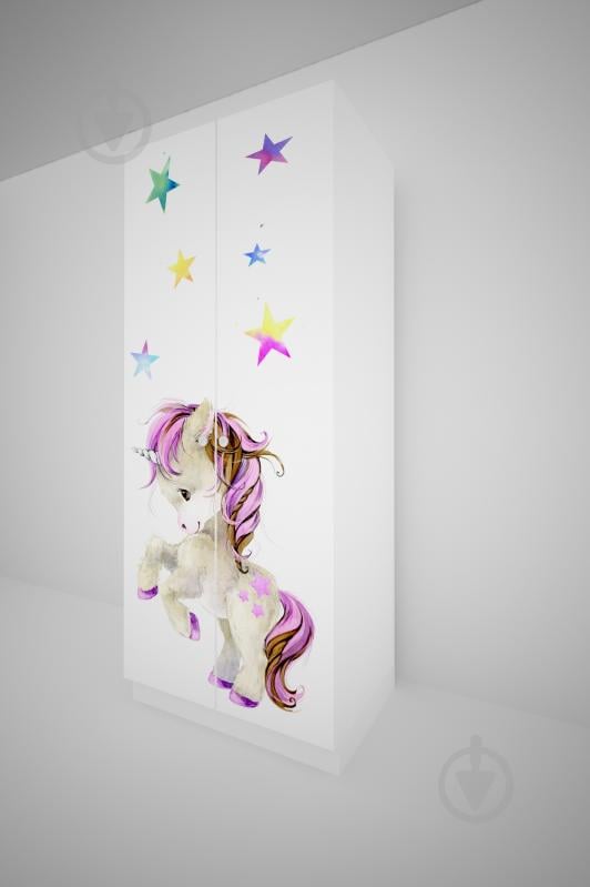 Шкаф для одежды Lion двухдверный Малятко Единорог 800х450х1950 мм нимфея альба - фото 1 Шкаф для одежды Lion двухдверный Малятко Единорог 800х450х1950 мм нимфея альба - фото 1