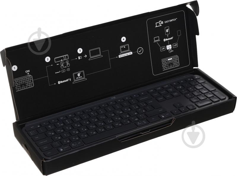 Клавіатура Logitech MX Keys Advanced Wireless Illuminated (L920-009415) graphite - фото 9
