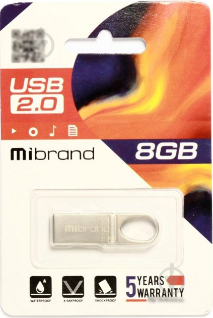 Флешпам'ять Mibrand Irbis 8 ГБ USB 2.0 silver (MI2.0/IR8U3S) - фото 2