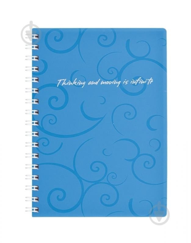 Книга для нотаток на пружині Barocco А6 80 аркушів клітинка блакитний, пластикова обкладинка BM.2589-614 Buromax - фото 1 Книга для нотаток на пружині Barocco А6 80 аркушів клітинка блакитний, пластикова обкладинка BM.2589-614 Buromax - фото 1