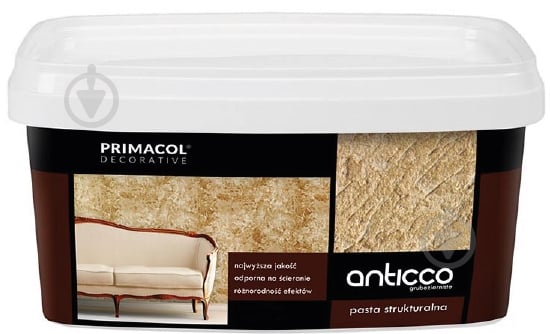 Структурная штукатурка моделирующая PRIMACOL DECORATIVE Anticco 15 кг белый - фото 1