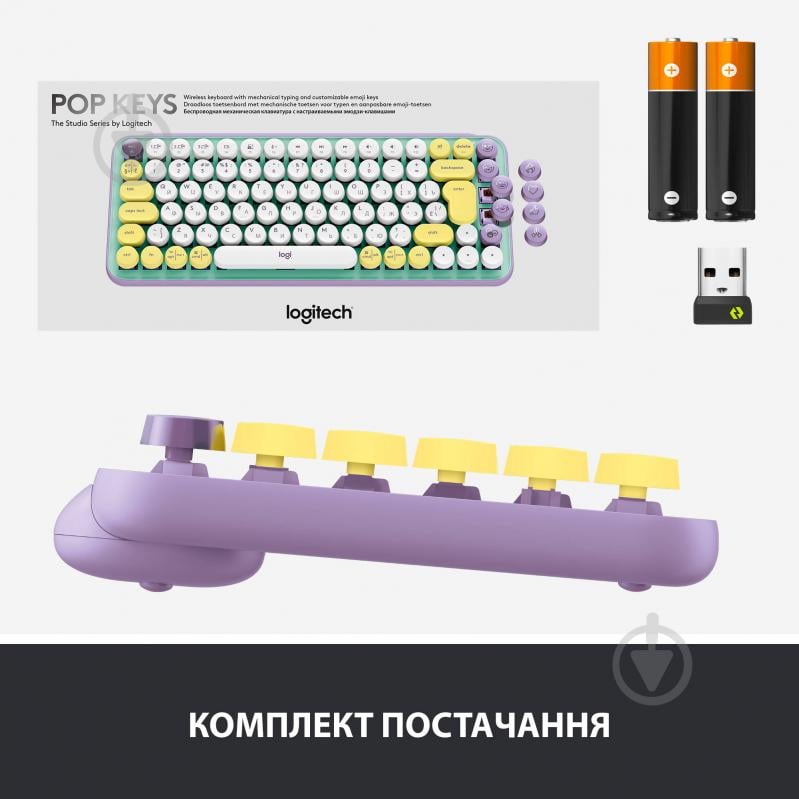 Клавиатура Logitech POP Keys Wireless Mechanical Keyboard With Emoji Keys (L920-010736) daydream mint - фото 8