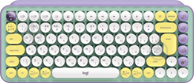 Клавиатура Logitech POP Keys Wireless Mechanical Keyboard With Emoji Keys (L920-010736) daydream mint - фото 1