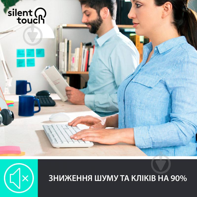 Комплект клавиатура и мышь Logitech MK295 Silent Wireless Combo White (L920-009824) - фото 2