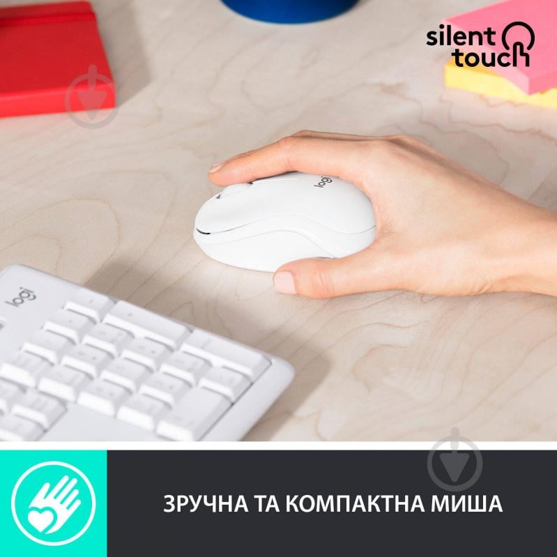 Комплект клавиатура и мышь Logitech MK295 Silent Wireless Combo White (L920-009824) - фото 4