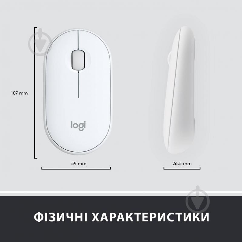 Комплект клавиатура и мышь Logitech MK470 Slim Wireless Keyboard and Mouse Combo White (L920-009205) - фото 9