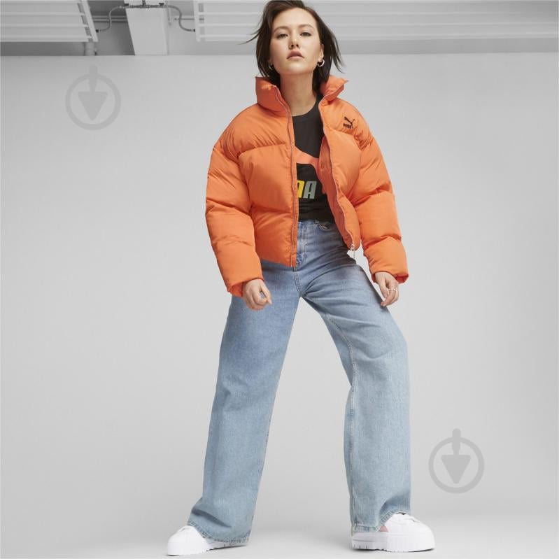 Куртка жіноча зимова Puma CLASSICS OVERSIZED PUFFER JACKET 62169360 р.XS помаранчева - фото 3