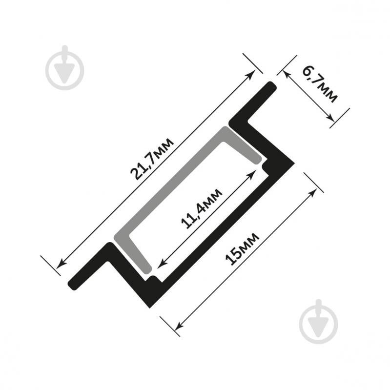 Профиль алюминиевый LIGHT SET AL LED PROF MORTISE 150 200 см 6929547662134 - фото 2