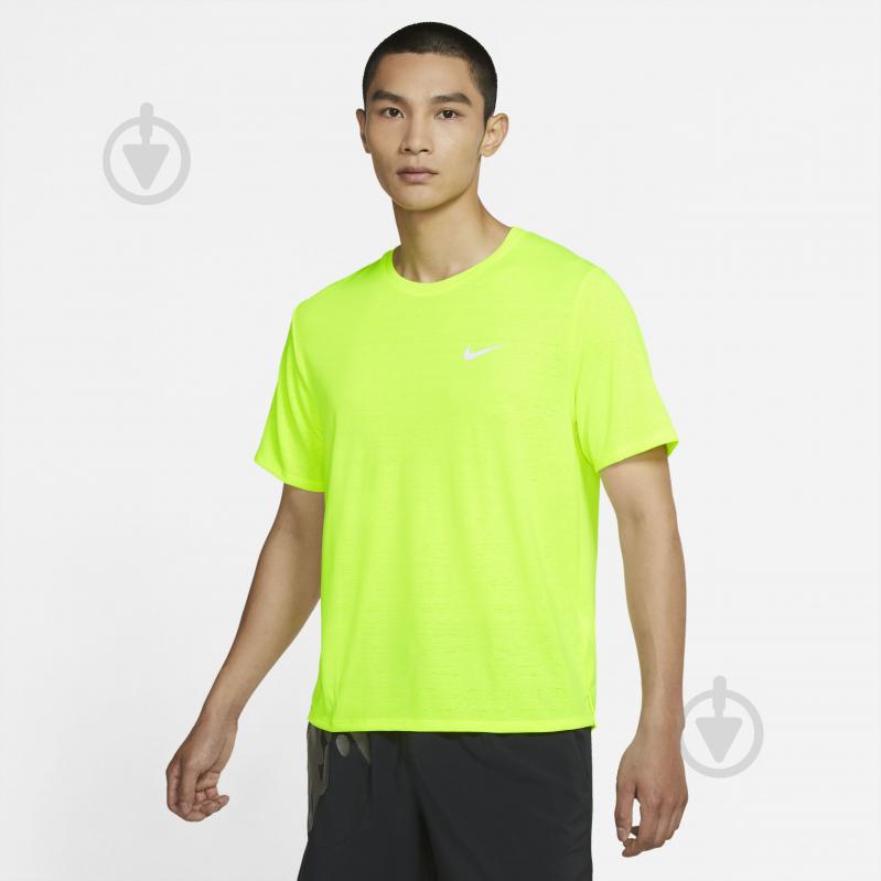 Футболка Nike M NK DF MILER TOP SS CU5992-702 р.S салатовый - фото 1