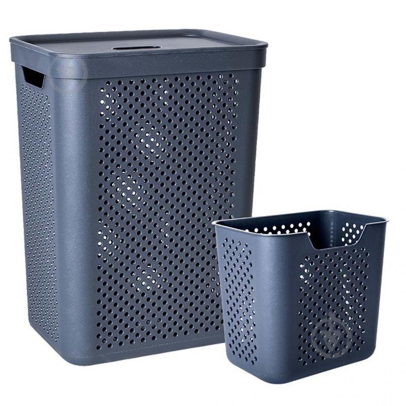 Кошик для білизни Алеана Simple з органайзером 45 л граніт - фото 1 Кошик для білизни Алеана Simple з органайзером 45 л граніт - фото 1