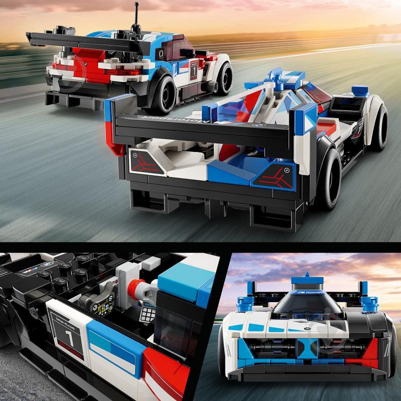 Конструктор LEGO Speed Champions Автомобілі для перегонів BMW M4 GT3 і BMW M Hybrid V8 76922 - фото 7