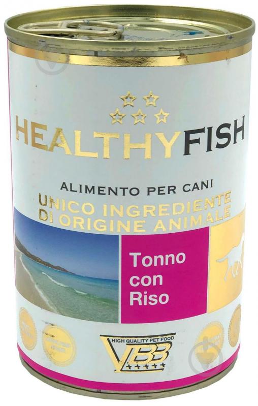 Корм для всех пород Healthy Fish паштет монопротеин тунец и рис 400 г 400 г - фото 1