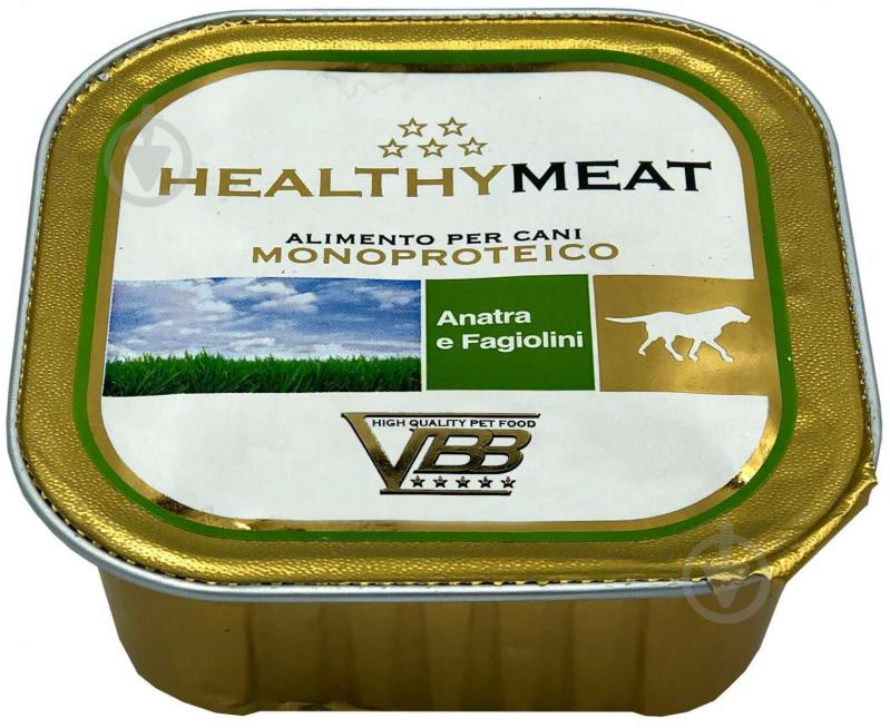 Корм для всех пород Healthy Meat паштет монопротеин утка и зеленая фасоль 150 г 150 г - фото 1