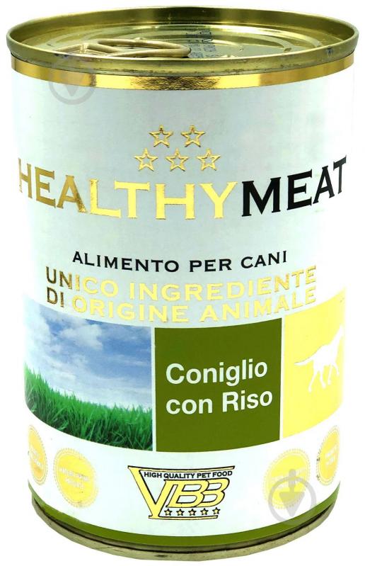 Корм для усіх порід Healthy Meat паштет монопротеїн кролик та рис 400 г 400 г - фото 1