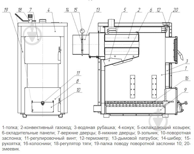 Котел твердопаливний ТермоБар КС-Т-15 - фото 3