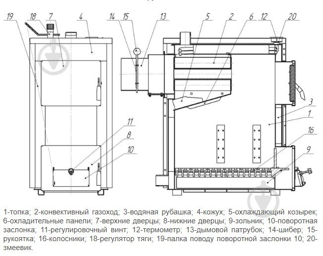 Котел твердопаливний ТермоБар КС Т-20 - фото 3
