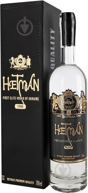 Водка ГЕТЬМАН Преміум 0.7 л у коробці 0,7 л - фото 1