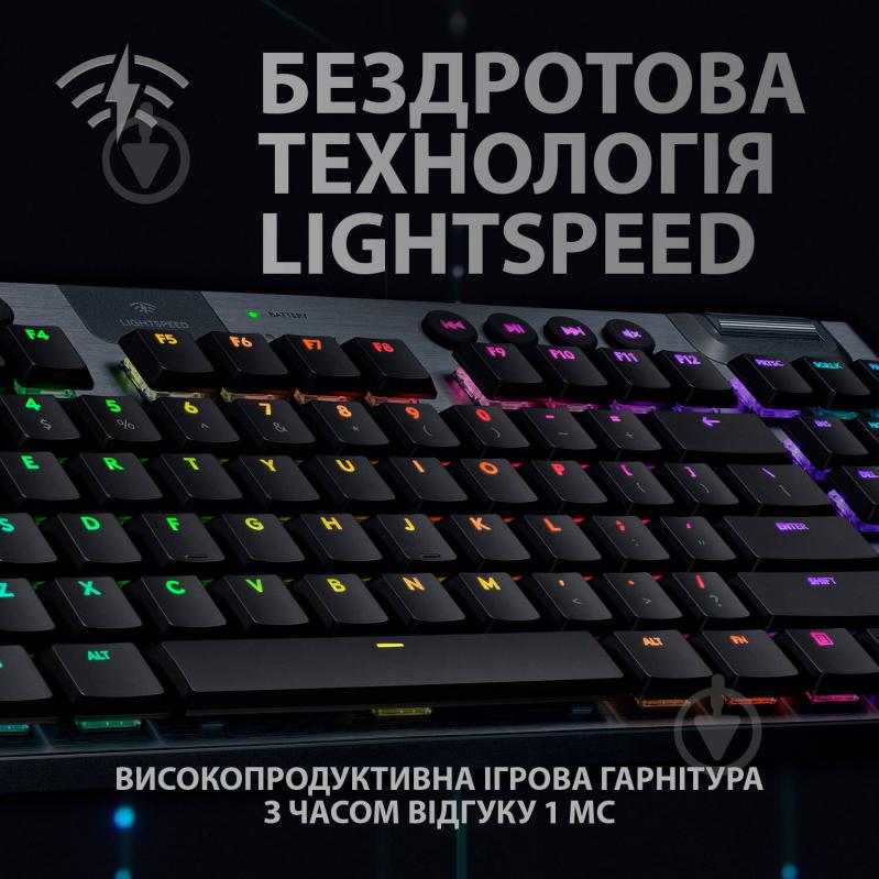 Клавіатура ігрова Logitech G915 TKL Tenkeyless LIGHTSPEED Wireless RGB Mechanical Gaming Keyboard GL Tactile (L920-0 - фото 2