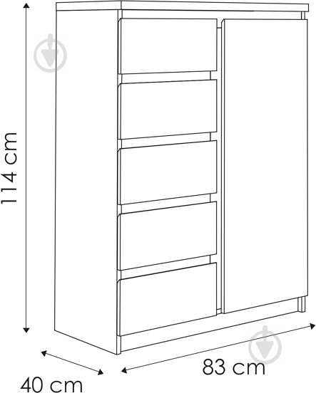 Комод PELLO 30 1d5s сосна лоредо темна - фото 4