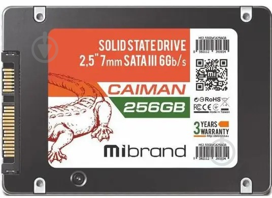 SSD-накопитель Mibrand Caiman 256GB 2,5" SATA III 3D TLC NAND (MI2.5SSD/CA256GB) - фото 1