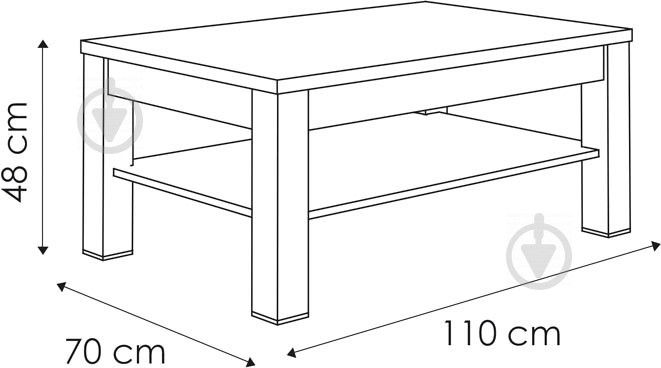 Стіл журнальний Pello 70 сосна ларедо 1100x700x480 мм Meble Wojcik - фото 5
