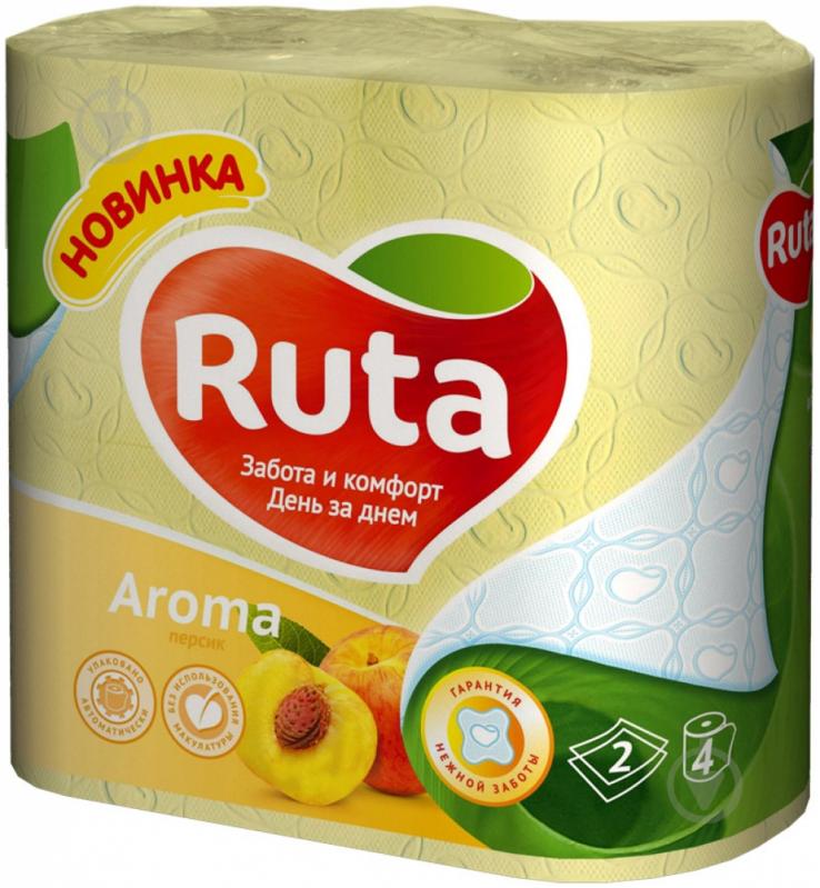 Туалетная бумага Ruta Aroma жовтий двухслойная 4 шт. - фото 1