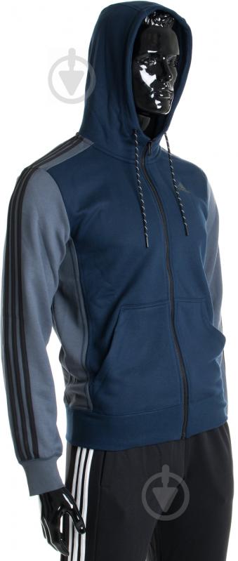 Толстовка Adidas 3-Stripes Fleece AY5484 р. S синій - фото 4