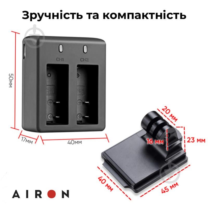 Экшн-камера AIRON ProCam 8 Black с аксессуарами black (4822356754481) - фото 4