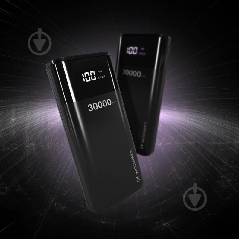 Повербанк Wozinsky 30000 mAh black (63461) 4xUSB LCD Display 2A - фото 3