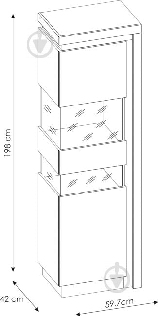 Вітрина Meble Wojcik LYON LYOV03 L 1D дуб рів'єра/дуб рів'єра - фото 4