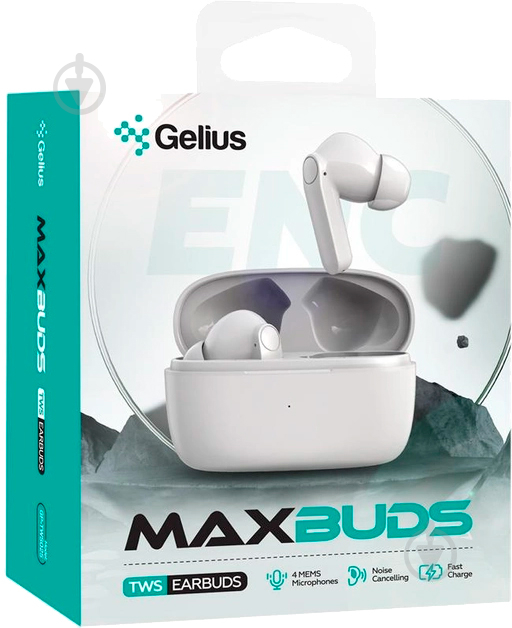 Наушники беспроводные Gelius MaxBuds GP-TWS025 white (00000089113) - фото 17