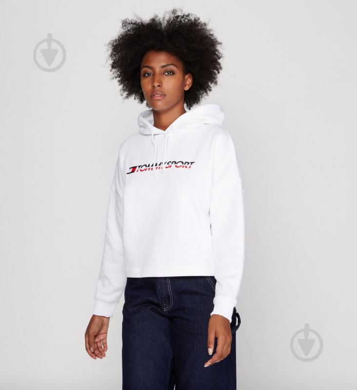 Джемпер Tommy Hilfiger CROPPED FLEECE HOODY S10S100360100 р. XS білий - фото 15