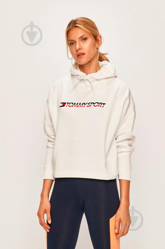 Джемпер Tommy Hilfiger CROPPED FLEECE HOODY S10S100360100 р. XS білий - фото 17