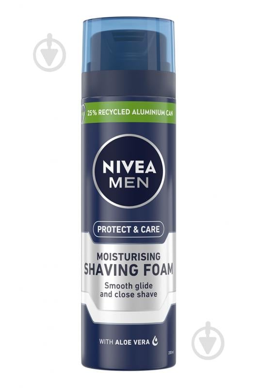 Піна для гоління Nivea MEN Захист і догляд зволожуюча проти сухості шкіри 200 мл - фото 1