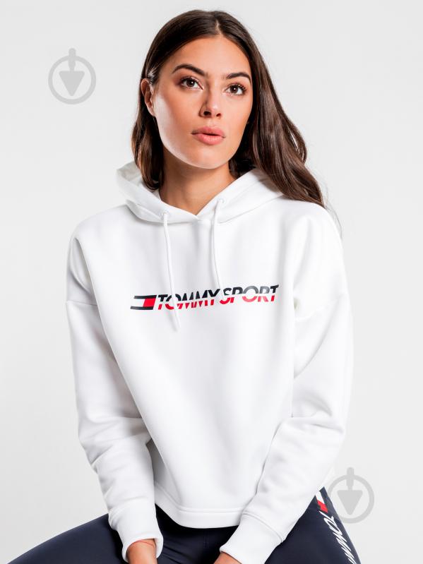 Джемпер Tommy Hilfiger CROPPED FLEECE HOODY S10S100360100 р. S білий - фото 2