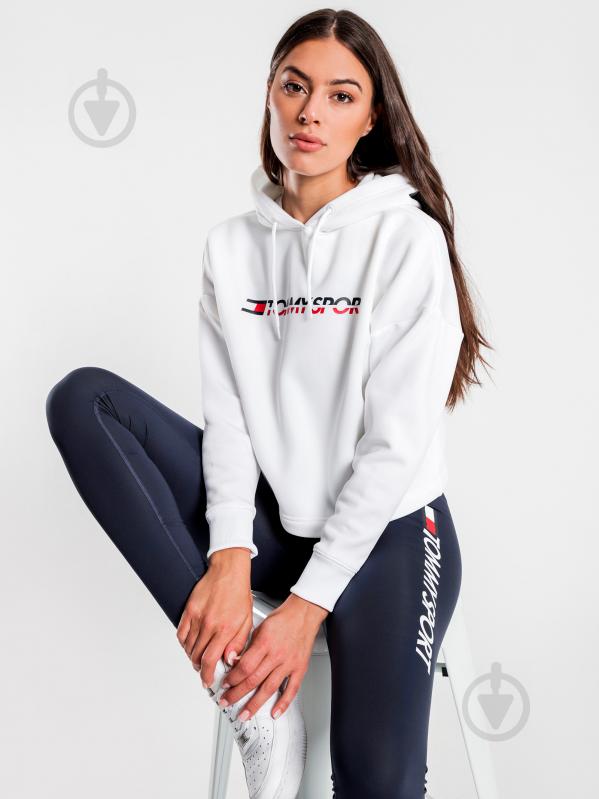 Джемпер Tommy Hilfiger CROPPED FLEECE HOODY S10S100360100 р. S білий - фото 3