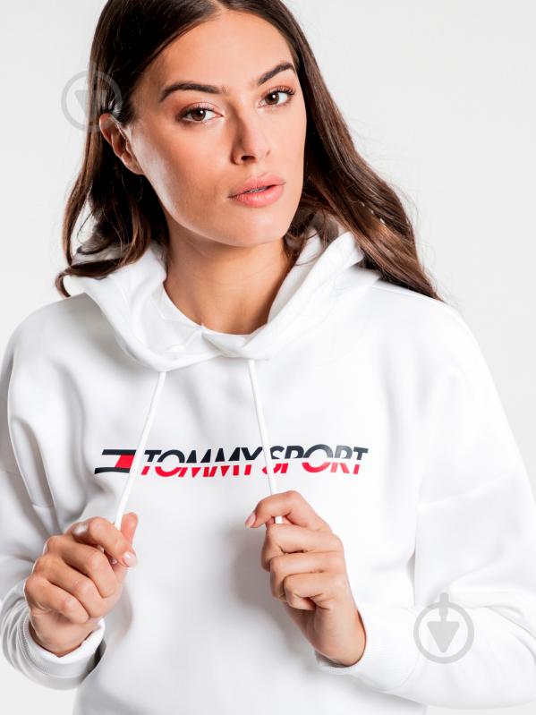 Джемпер Tommy Hilfiger CROPPED FLEECE HOODY S10S100360100 р. S білий - фото 4