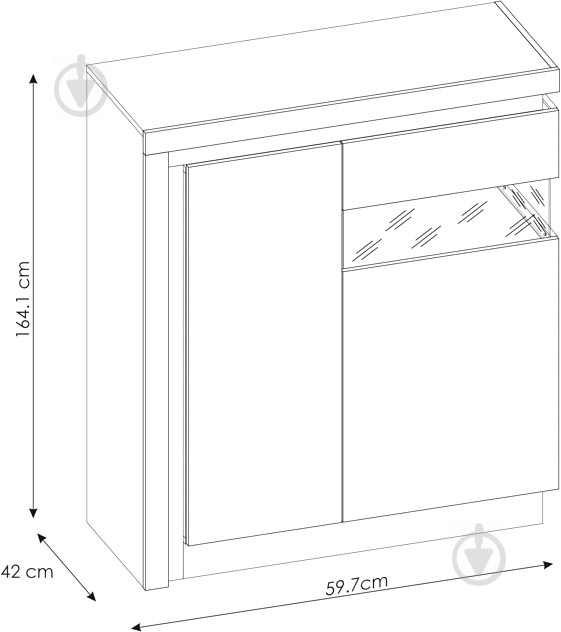 Витрина Meble Wojcik LYON LYOV04 P 2D платинум - фото 4