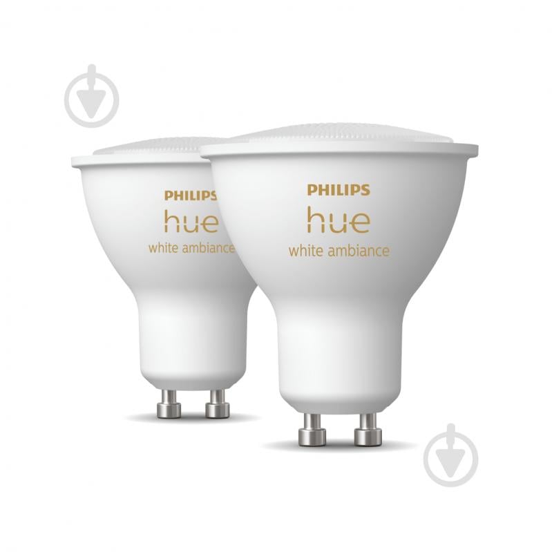 Лампа светодиодная Philips hue GU10 5W (50 Вт) 2200K-6500K Tunable white ZigBee Bluetooth 2 шт. - фото 5