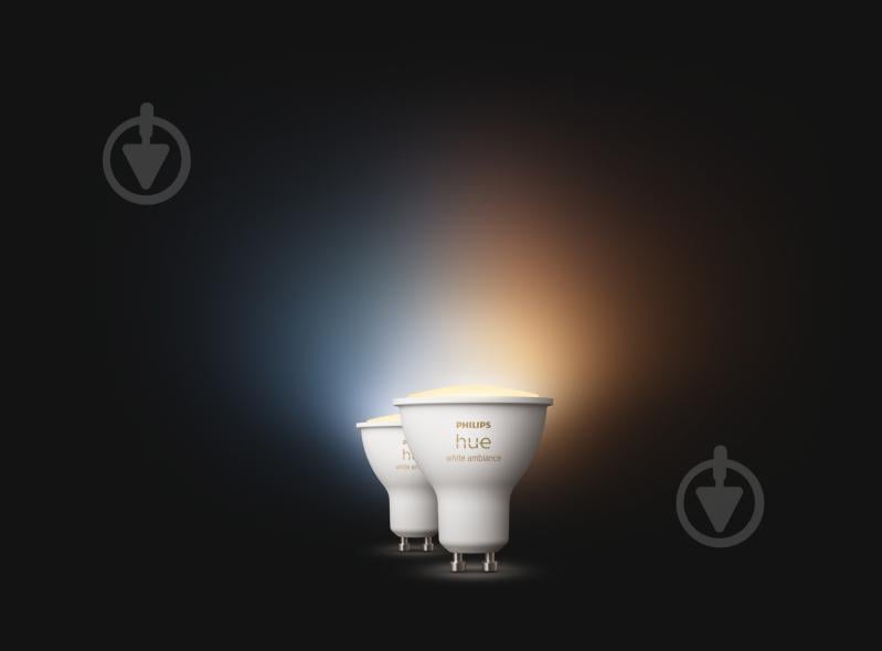 Лампа светодиодная Philips hue GU10 5W (50 Вт) 2200K-6500K Tunable white ZigBee Bluetooth 2 шт. - фото 4