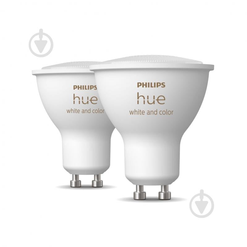 Лампа светодиодная Philips hue GU10 5.7W (50 Вт) 2000K-6500K RGB ZigBee Bluetooth 2 шт. - фото 2