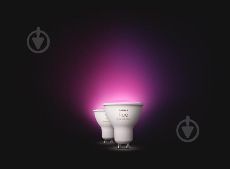 Лампа светодиодная Philips hue GU10 5.7W (50 Вт) 2000K-6500K RGB ZigBee Bluetooth 2 шт. - фото 4