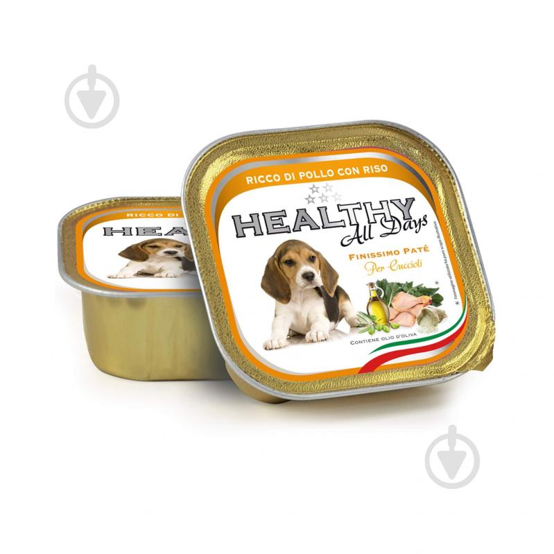 Корм для всех пород Healthy All days паштет курица и рис 150 г 150 г - фото 1