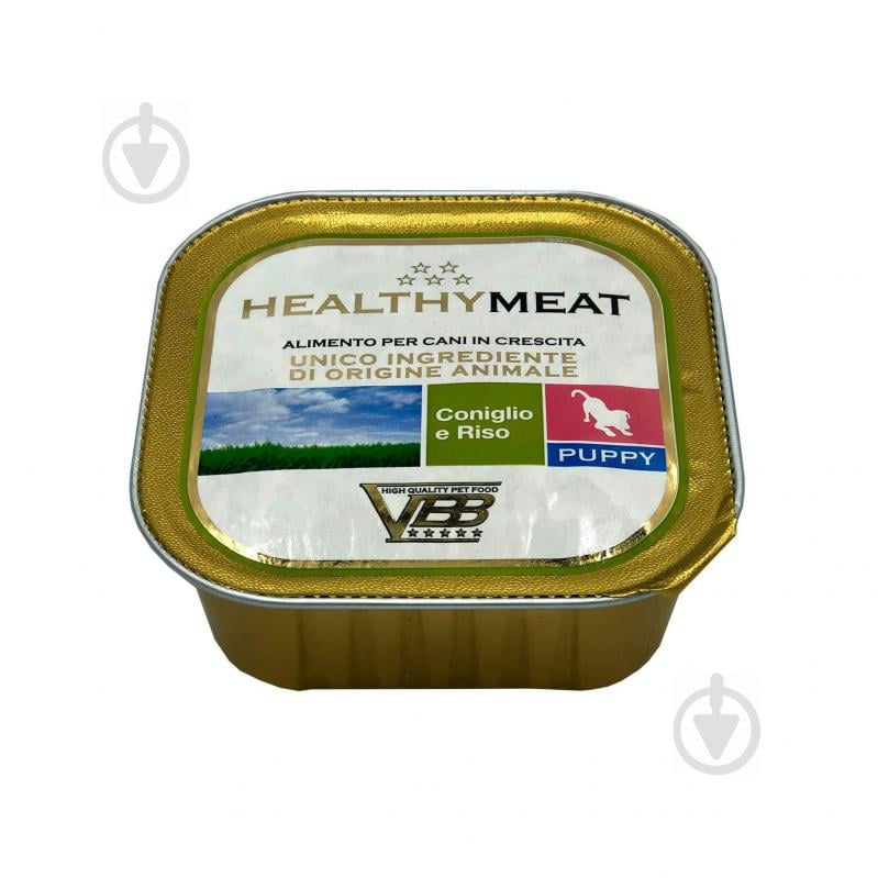 Корм для всех пород Healthy Meat паштет монопротеин кролик и рис 150 г 150 г - фото 1