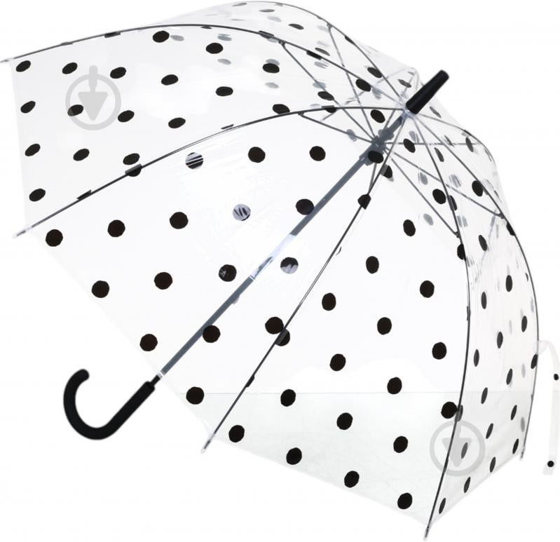 Зонт Susino Горошок напівавтомат купол 48 см спиць 8, прозорий 23663 - фото 3