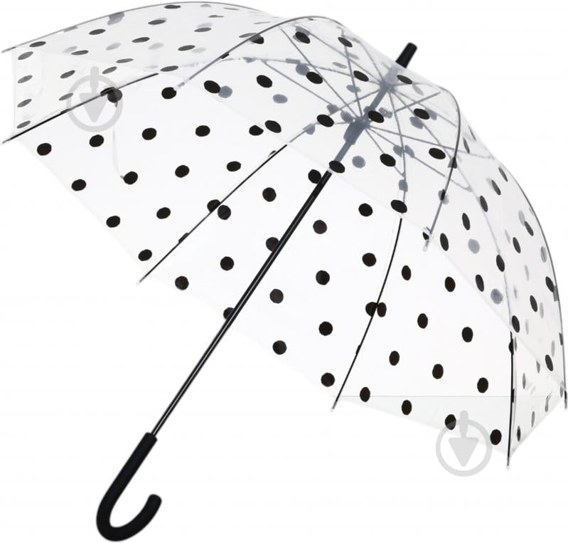 Зонт Susino Горошок напівавтомат купол 48 см спиць 8, прозорий 23663 - фото 1