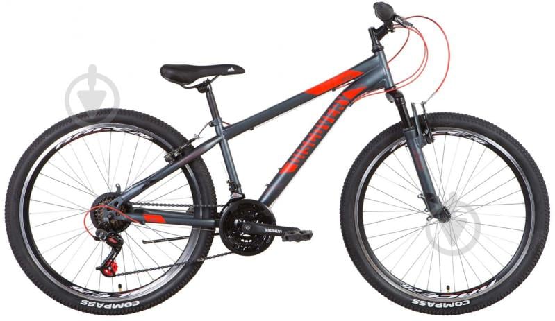 Велосипед Discovery 26" 18"(46 см) RIDER OPS-DIS-26-539 серо-красный - фото 1