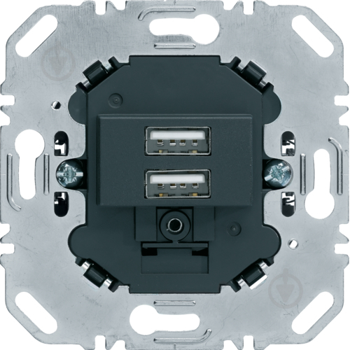 Розетка подвійна USB кінцева без заземлення 230В IP20 антрацит 260205 - фото 1