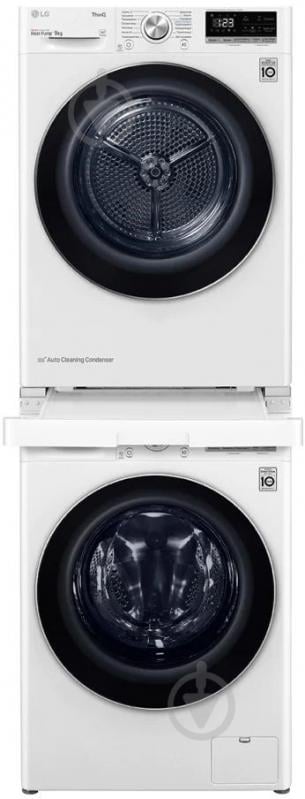 Стиральная машина LG F4V3VS6WW + сушильная машина DC90V5V0W + планка LG DK1W - фото 14